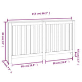 Radiator Cover 153x19x84 cm Solid Wood Pine 822576