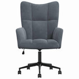 Relaxing Chair with Wheels Dark Grey Velvet 42022460