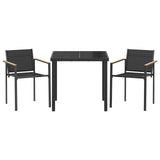 Outdoor Furniture Set 3 pcs Black and Anthracite Textilene 3422885