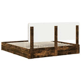 Storage Bed with Drawer Smoked Oak 180 x 200 cm Engineered Wood 3412662