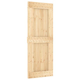 Sliding Door with Hardware Set 80x210 cm Solid Wood Pine 3203186