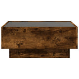 Coffee Table with LED Smoked Oak 70x50x30 cm Engineered Wood 847515