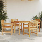 Garden Chair Set of 4 Teak Solid teak wood Standard Stackable 3157904