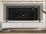 160cm High Gloss Floating TV Unit Stand for TVs up to 70", Wall Mounted TV Cabinet with Storage T3398P341274
