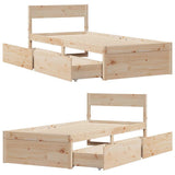 Bed Frame without Mattress 75x190 cm Small Single Solid Wood Pine 846807