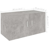Wall Mounted Cabinet Concrete Grey 80x39x40 cm Engineered Wood 802799