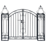 ZNTS Ornamental Garden Gate Wrought Iron 122x20.5x100 cm 49419