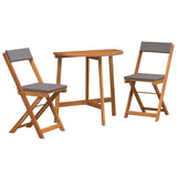 Bistro Set with Cushion 3 pcs Oil Natural Solid Acacia Wood 4105508