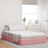 Storage Bed with Mattress with Storage Pink 120 x 200 cm Velvet 3370087