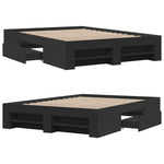 ZNTS Bed Frame without Mattress Black 120x200 cm Engineered Wood 3295479