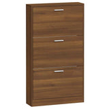 Shoe Cabinet Brown Oak 59x17x108 cm Engineered Wood 342533