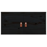 Wall Cabinet Set of 2 Black Solid pinewood, engineered wood 818374