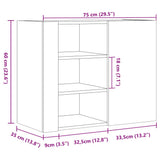 Wall Cabinet White 75x35x60 cm Engineered Wood 848423