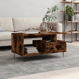 Coffee Table Smoked Oak 90x49x45 cm Engineered Wood 831025