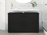 Bathroom Cabinet with Drawer with Door Black 76.5 x 35 x 64 cm 883295