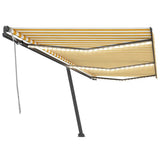 Manual Retractable Awning with LED 600x300 cm Yellow and White 3069803