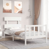Bed Frame without Mattress White 90x200 cm Solid Wood Pine 3193257