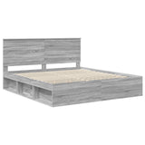 Bed Frame Grey Sonoma 180 x 200 cm Solid Pine Wood 3410979
