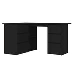 ZNTS Corner Desk Black 145x100x76 cm Engineered Wood 801090