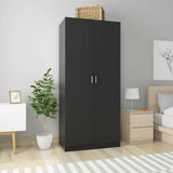 Wardrobe Black 90x52x200 cm Engineered Wood 800631
