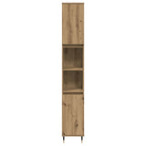Bathroom Cabinet Artisan Oak 30x30x190 cm Engineered Wood 857197