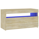 TV Cabinet with LED Lights Sonoma Oak 75x35x40 cm 804397