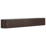 Garden Raised Bed Galvanised Steel 440x80x68 cm Brown 318970
