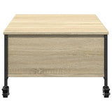 ZNTS Coffee Table with Wheels Sonoma Oak 91x55x34 cm Engineered Wood 842297