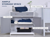 75x60cm Freestanding Bathroom Storage Cabinet Unit w/ 2 Drawers Cupboard Adjustable Shelf Metal T3398P344165