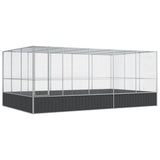 Aviary with Extension Silver 518x307x212 cm Steel 3214277