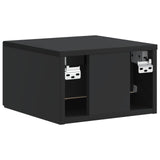Wall-Mounted Bedside Cabinet 2 pcs Black 33 x 34.5 x 20 cm 898088