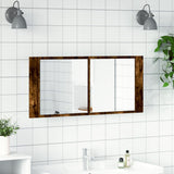 LED Bathroom Mirror Cabinet Smoked Oak 100x12x45 cm 834959