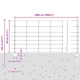 Wild Fence with Posts 50 x 0.8 m 3337145