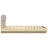Bed Frame with LED without Mattress Sonoma Oak 150x200 cm King Size 3210005