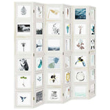 Room Divider 6 Panels White Solid Wood Paulownia 358700