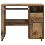 Desk with Wheels Old Wood 91 x 50 x 77 cm Engineered Wood 869536