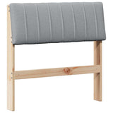 Upholstered Headboard Light Grey 75 cm Solid Pine Wood 879259