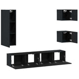 TV Cabinet Set Wall-mounted 5 pcs Black oak 160 x 30 x 30.5 cm 3393331