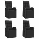 5 Piece Garden Dining Set Black Poly Rattan&Solid Wood Acacia 3157643