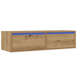 TV Cabinet with LED Lights Artisan Oak 100X35.5x25 cm 860246