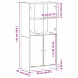 Highboard Black Oak 68 x 37 x142 cm 3329301