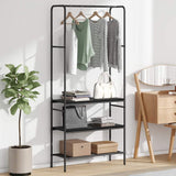 Clothes Rack Black Oak 77 x 30 x 171 cm Engineered Wood 868463