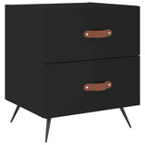Bedside Cabinets 2 pcs Black 40x35x47.5 cm Engineered Wood 827247