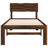 Single Bed Frame with Headboard ROSTOCK Dark Brown 75 x 190 cm 903353