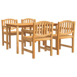Garden Dining Set Natural Teak Solid Teak Wood Medium Stackable 3157927