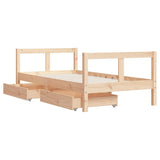 Kids Bed Frame with Drawers 80x160 cm Solid Wood Pine 834414