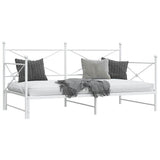 Daybed with Trundle without Mattress White 100x200 cm Steel 4104691