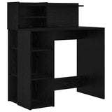 Desk with Shelf Black Oak 90 x 48 x 101.5 cm Engineered Wood 869523