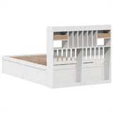 Bed Frame without Mattress White 135x190 cm Double Solid Wood Pine 3323510