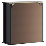 Bathroom Wall Cabinet Black Solid pine wood, engineered wood, metal 358551